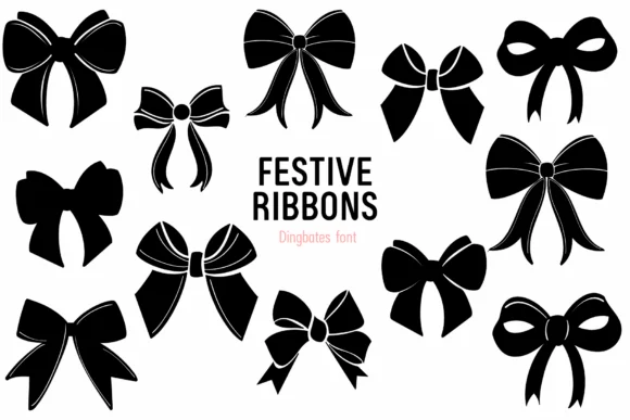 Festive Ribbons by Chada Art — Dingbats Font