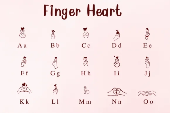 Finger Heart by Nongyao — Dingbats Font — thumbnail 2