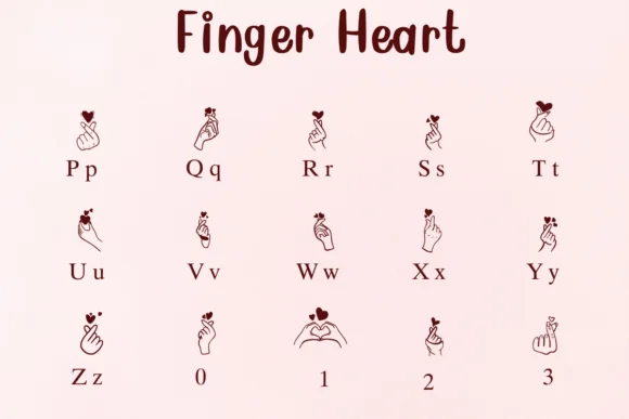 Finger Heart by Nongyao — Dingbats Font — thumbnail 3