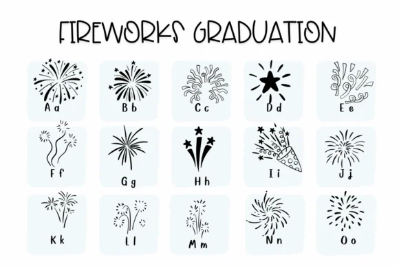 Fireworks Graduation by Sirinart — Dingbats Font — thumbnail 2