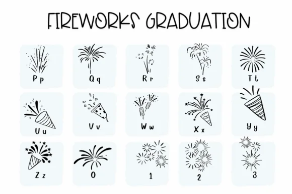 Fireworks Graduation by Sirinart — Dingbats Font — thumbnail 3
