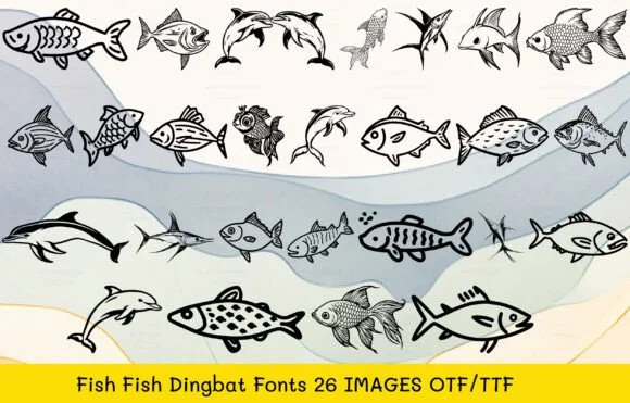 Fish Fish by MOMAT THIRTYONE — Dingbats Font