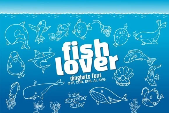 Fish Lover by Onoborgol — Dingbats Font