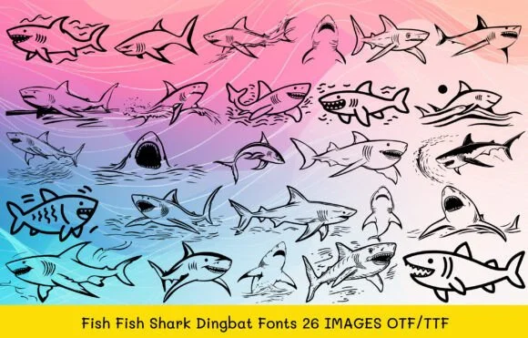 Fish Shark by MOMAT THIRTYONE — Dingbats Font