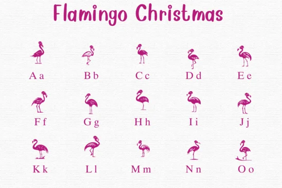 Flamingo Christmas by Nongyao — Dingbats Font — thumbnail 2