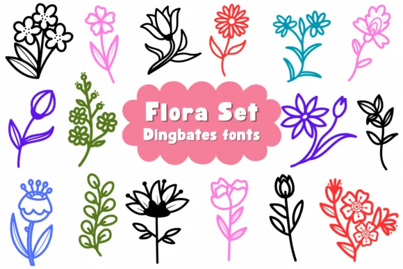 Flora Set by Natchuta — Dingbats Font