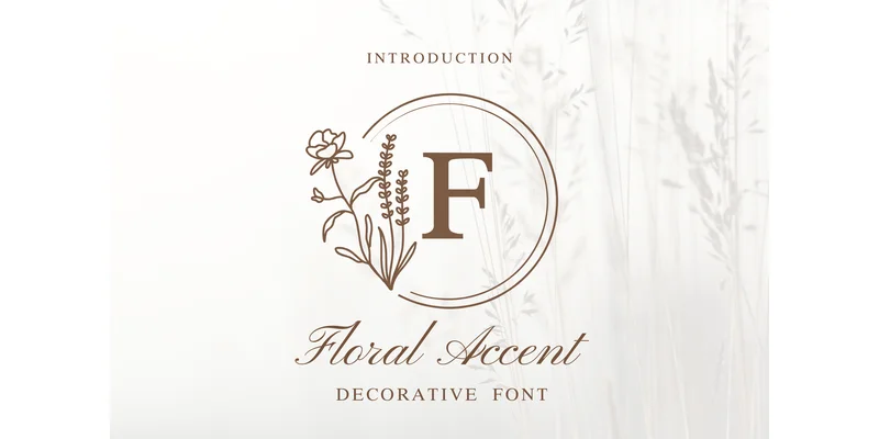 Floral Accent Monogram Font by Pui Art by Pui Art — Decorative Font