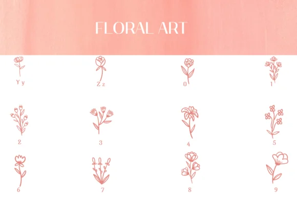 Floral Art by Heartcraft Atelier — Dingbats Font — thumbnail 4