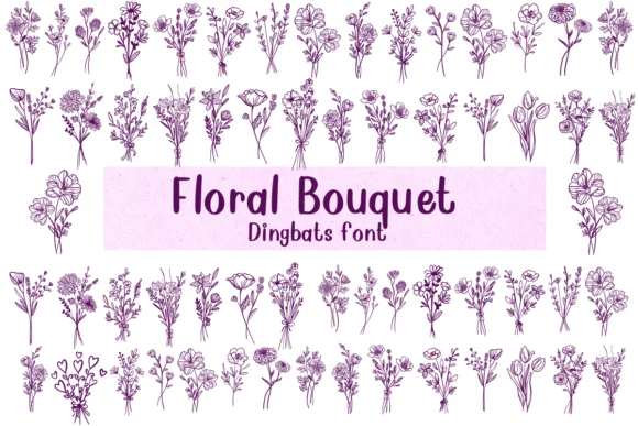 Floral Bouquet by Nongyao — Dingbats Font