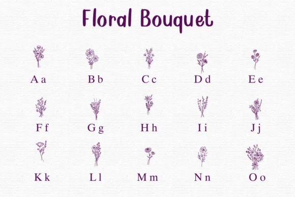 Floral Bouquet by Nongyao — Dingbats Font — thumbnail 2