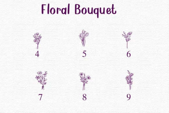 Floral Bouquet by Nongyao — Dingbats Font — thumbnail 4