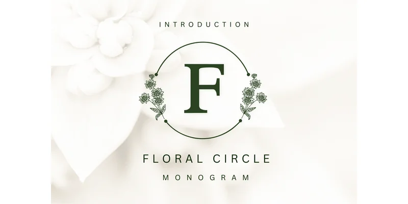 Floral Circle Monogram Font by Pui Art by Pui Art — Decorative Font