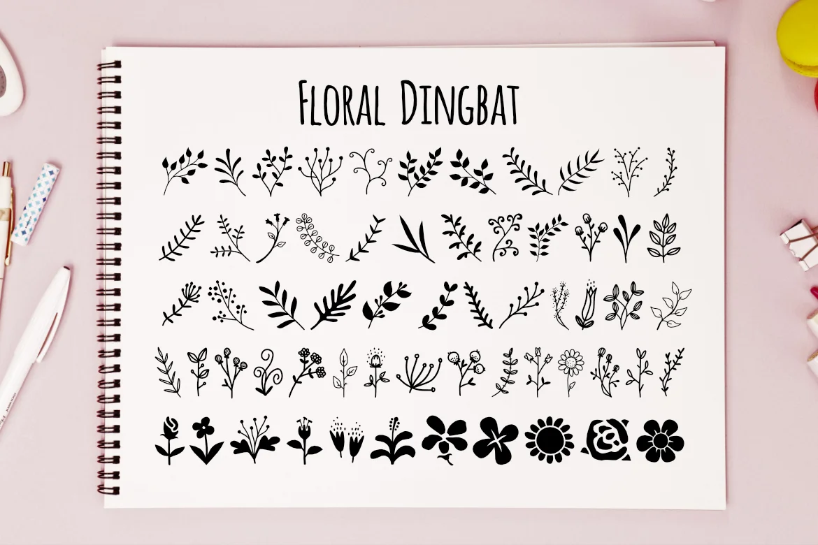 Floral Dingbat by LebahStudio — Dingbats Font