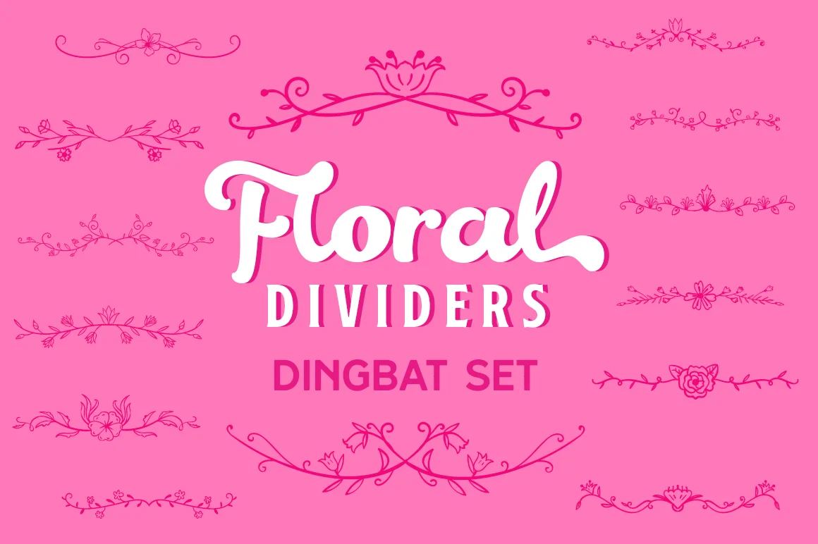 Floral Dividers Dingbat Set by Creative Fabrica Fonts — Dingbats Font