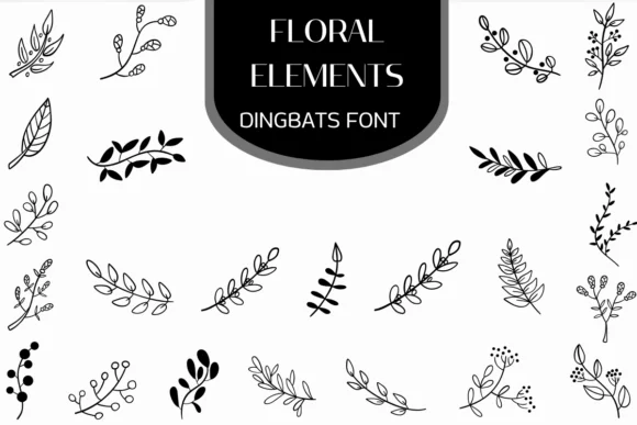 Floral Elements by Heartcraft Atelier — Dingbats Font