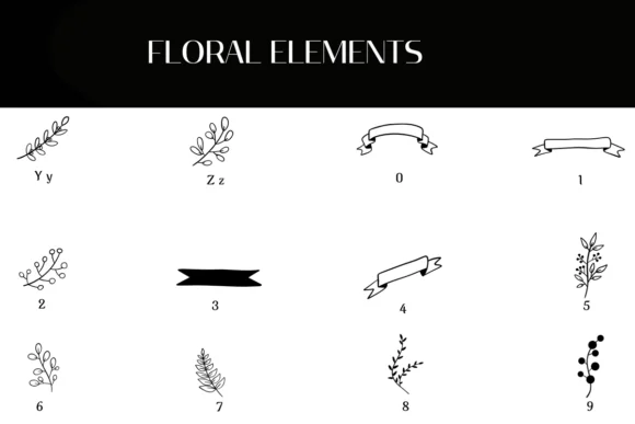 Floral Elements by Heartcraft Atelier — Dingbats Font — thumbnail 4