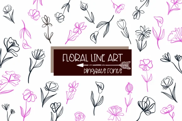 Floral Line Art by Sirinart — Dingbats Font