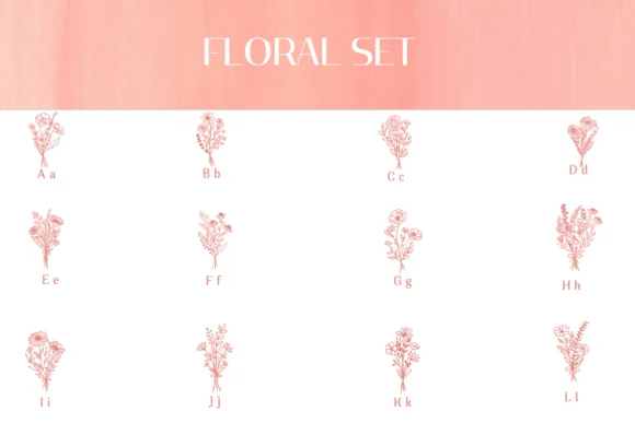 Floral Set by Heartcraft Atelier — Dingbats Font — thumbnail 2