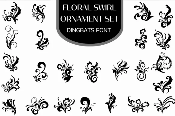 Floral Swirl Ornament Set by Heartcraft Atelier — Dingbats Font