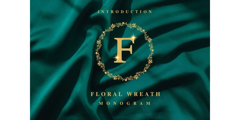 Floral Wreath Monogram Font by Pui Art by Pui Art — Decorative Font