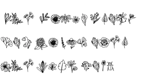 Flower and Bugs by Apollo no.64 — Dingbats Font — thumbnail 6