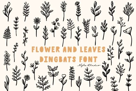 Flower and Leaves by Nyla.studio — Dingbats Font