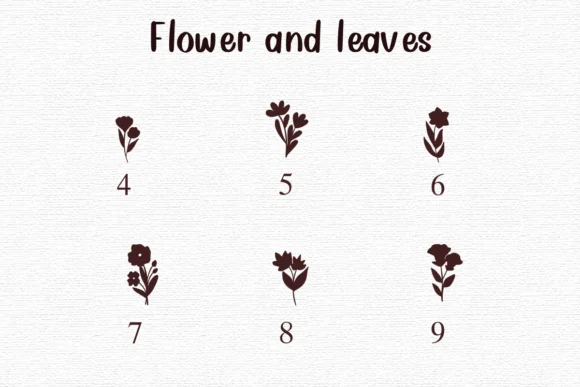 Flower and Leaves by Nongyao — Dingbats Font — thumbnail 4