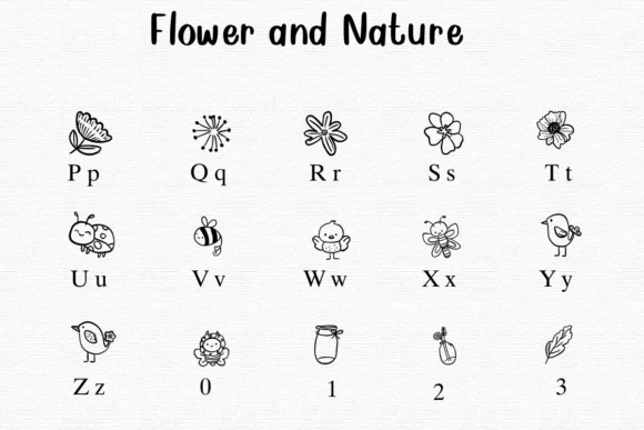 Flower and Nature by Nongyao — Dingbats Font — thumbnail 3