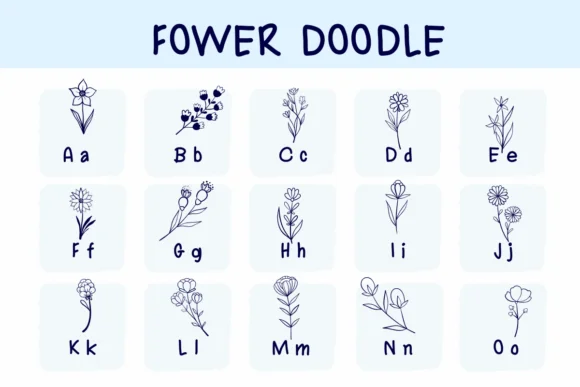 Flower Doodle by Sirinart — Dingbats Font — thumbnail 2