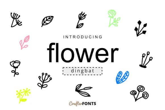 Flower Doodle Dingbat by CrafterFonts — Dingbats Font