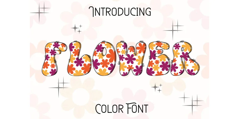Flower Font by Cute Cat โ Color Fonts Font