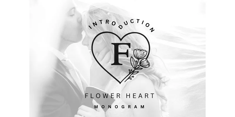 Flower Heart Monogram Font by Pui Art by Pui Art — Decorative Font