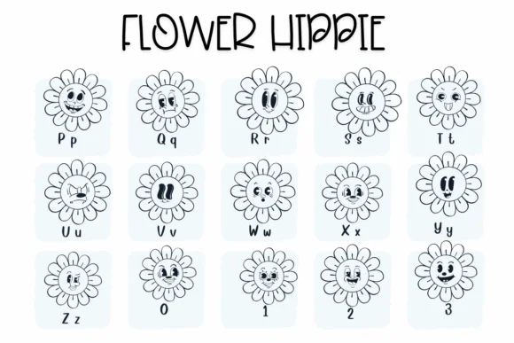 Flower Hippie by Sirinart — Dingbats Font — thumbnail 3