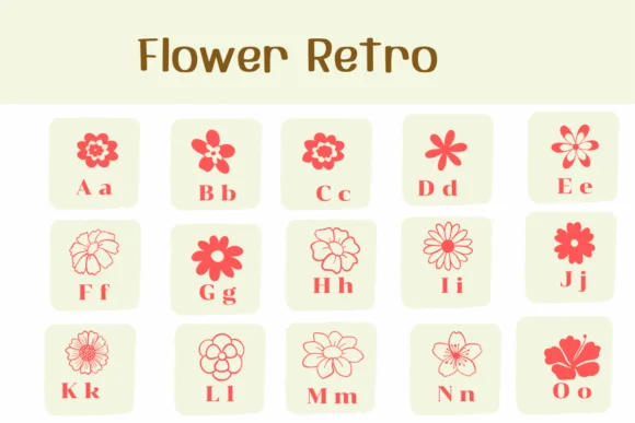 Flower Retro by Ketsarin — Dingbats Font — thumbnail 2