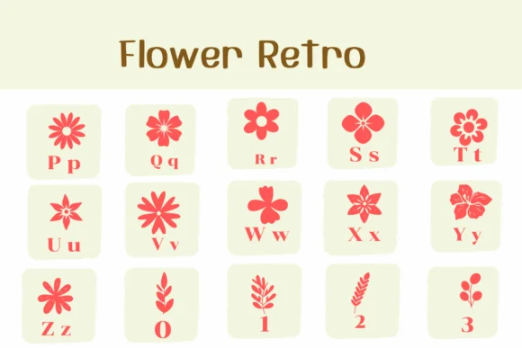Flower Retro by Ketsarin — Dingbats Font — thumbnail 3