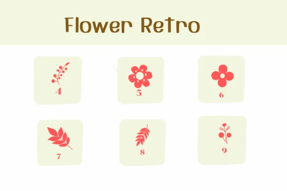 Flower Retro by Ketsarin — Dingbats Font — thumbnail 4