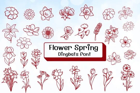 Flower Spring by Ketsarin — Dingbats Font