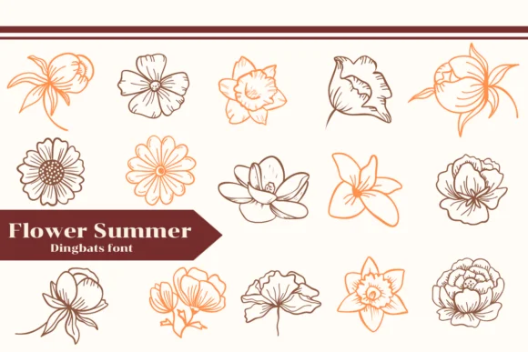 Flower Summer by Apiwat Type — Dingbats Font