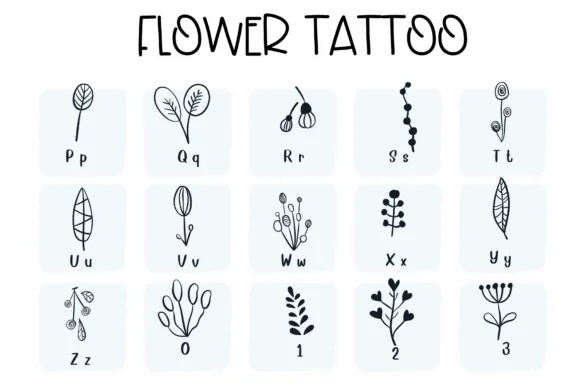 Flower Tattoo by Sirinart — Dingbats Font — thumbnail 3