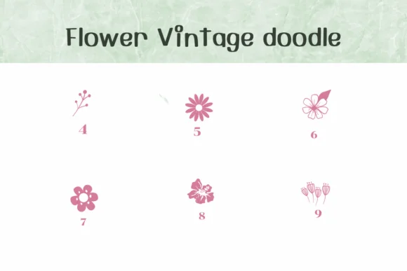 Flower Vintage Doodle by Ketsarin — Dingbats Font — thumbnail 4