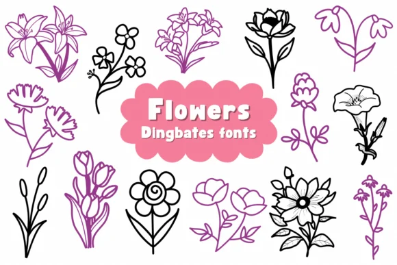 Flowers by Natchuta — Dingbats Font