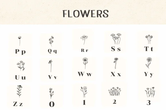 Flowers by Ketsarin — Dingbats Font — thumbnail 3