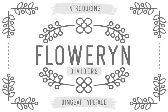 Floweryn Dividers by Kelik - 7NTypes — Dingbats Font
