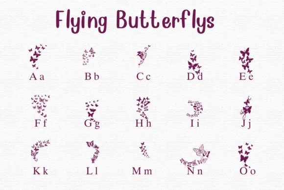 Flying Butterflies by Nongyao — Dingbats Font — thumbnail 2