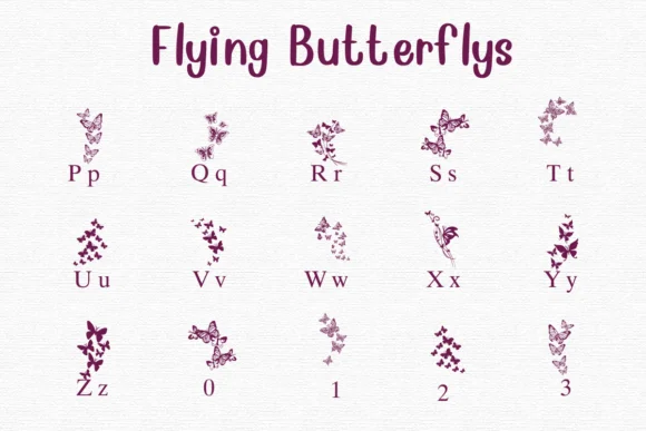Flying Butterflies by Nongyao — Dingbats Font — thumbnail 3