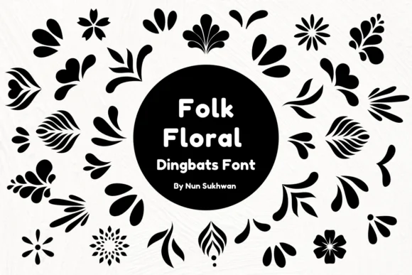 Folk Floral Dingbats by Nun Sukhwan — Dingbats Font