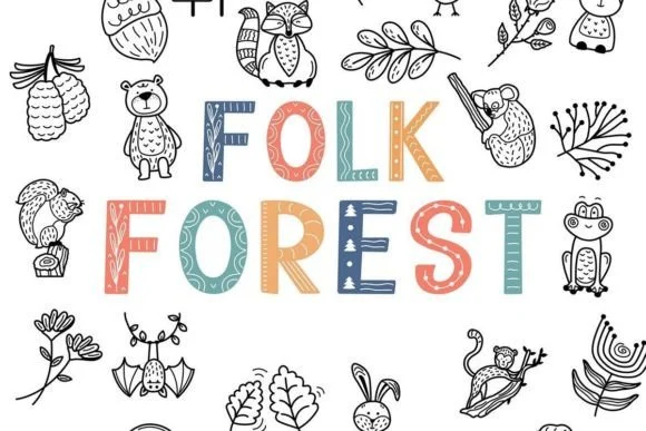 Folk Forest by digitalplannerland — Dingbats Font
