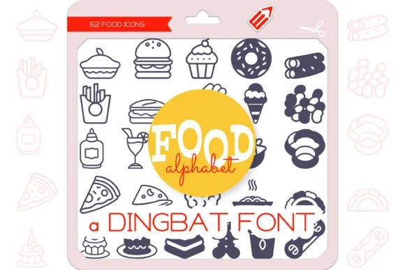 Food Alphabet by WADLEN — Dingbats Font