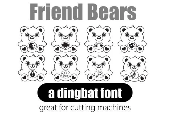 Friend Bears by Illustration Ink — Dingbats Font