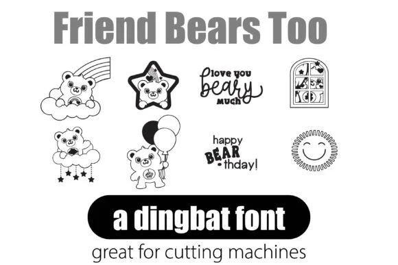 Friend Bears Too by Illustration Ink — Dingbats Font